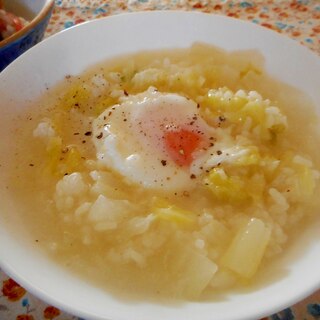 白菜と卵のスープご飯